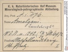 Etiketten zu Moschellandsbergit? (NHMW-MIN-Ai476)